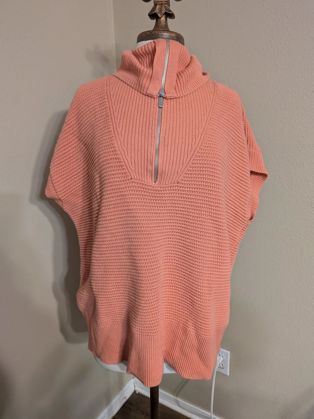 Women’s Coral Zip-Turtleneck Sweater
